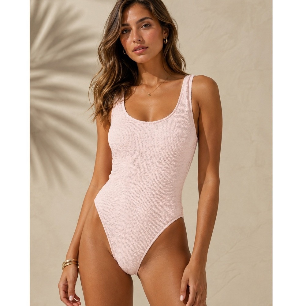 J.Crew Swimsuit Womens Size 2 Rose Pink Claudia Scrunchie One Piece Low Back NWT